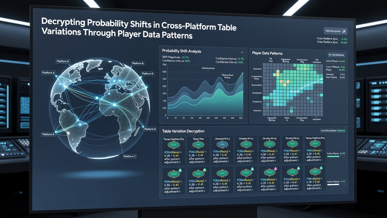 Statistical charts displaying cross-platform player data correlations and probability deviation metrics
