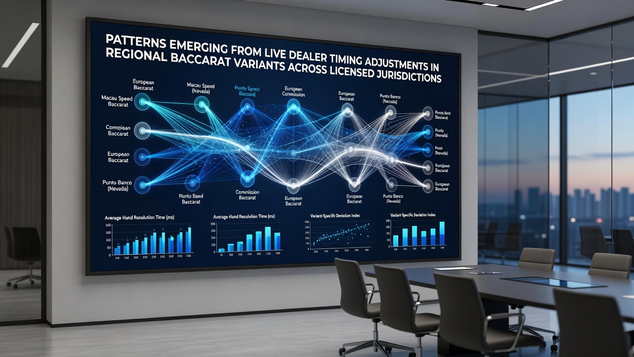 Baccarat live stream interface displaying regional timing metrics and dealer adjustments
